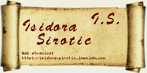 Isidora Sirotić vizit kartica